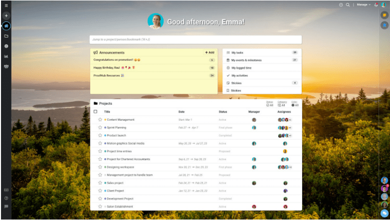 Image of Proofhub project management tool