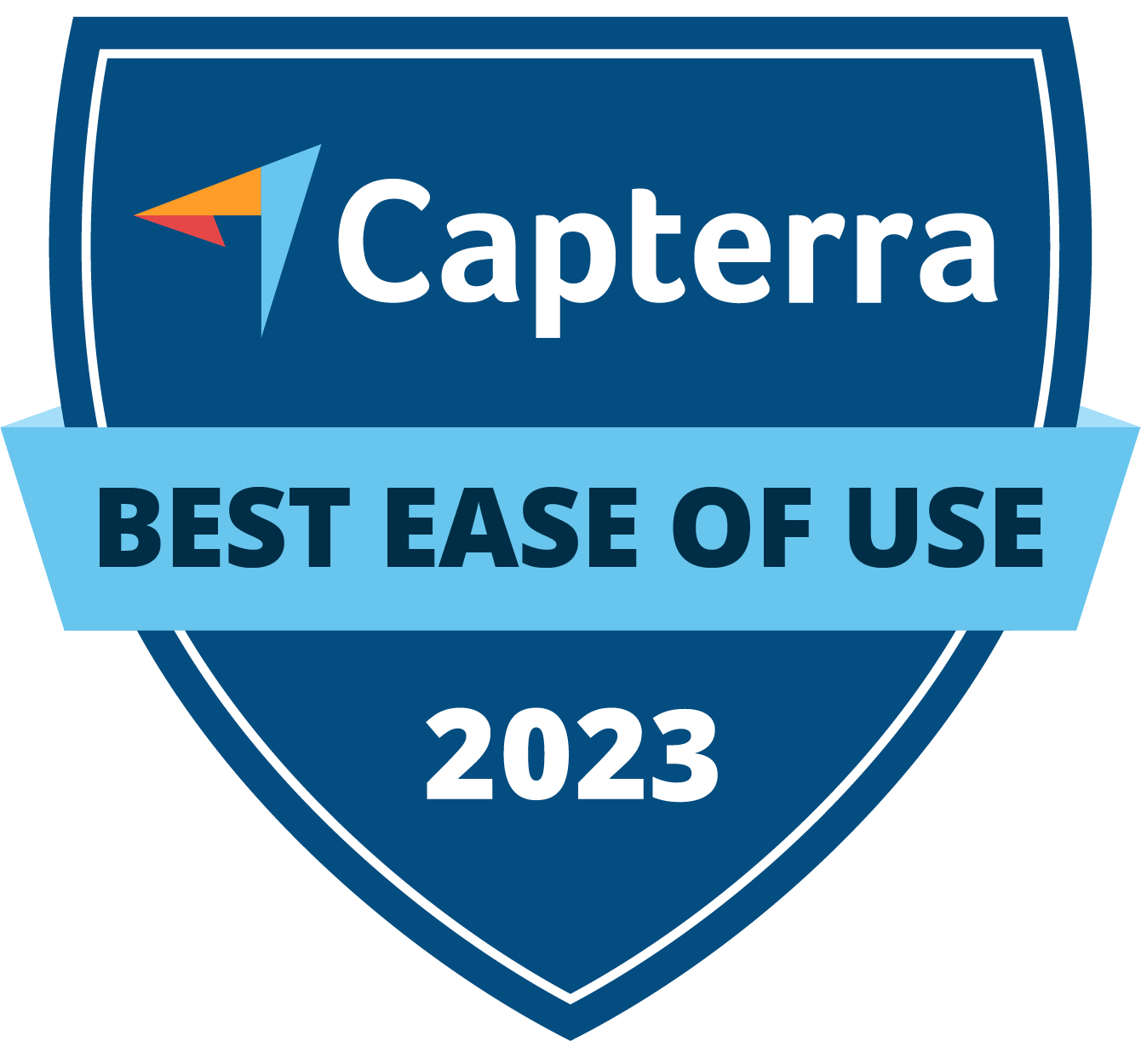 Best ease of use badge from Capterra to truein for the year 2023